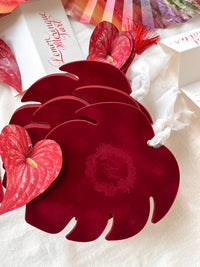 Custom Wedding Fan / Booklet for Tropical and Destination Wedding in Velvet