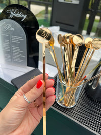 Custom Drink Stirrers for Wedding Cocktails, Monogram Drink Stirrers, | Lake Como Wedding Villa Balbiano