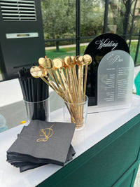 Custom Drink Stirrers for Wedding Cocktails, Monogram Drink Stirrers, | Lake Como Wedding Villa Balbiano