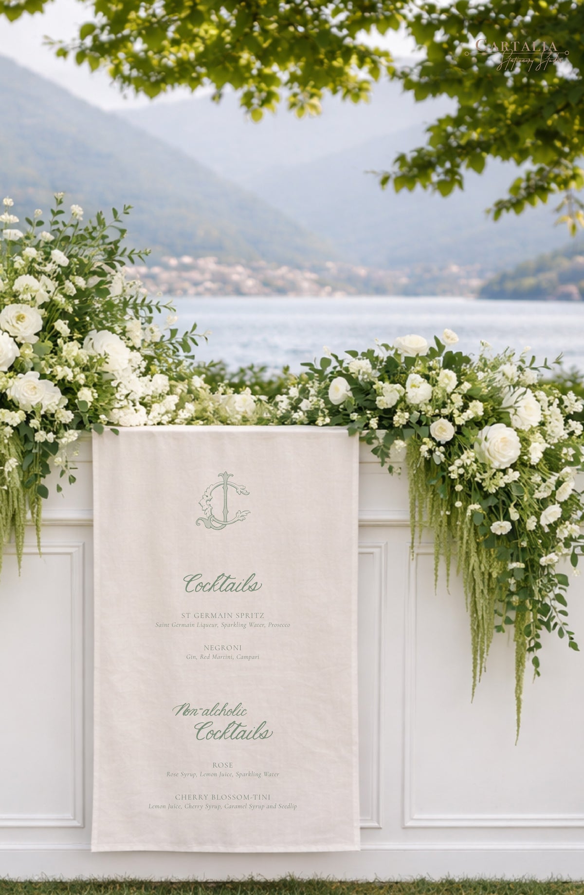 Personalised Wedding Linen Fabric Sign Custom Drinks Bar Menu Signature Cocktails