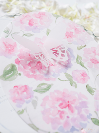 Butterflies & Flowers | an Oval Menu with Letterpress & Tassel
