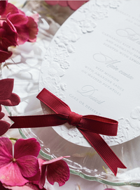 Oval 3D Sculpted Menu in Bordoux | Letterpress on 330gsm Premium Ivory Matt Cardstock (Copy)