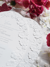 Oval 3D Sculpted Menu in Bordoux | Letterpress on 330gsm Premium Ivory Matt Cardstock (Copy)