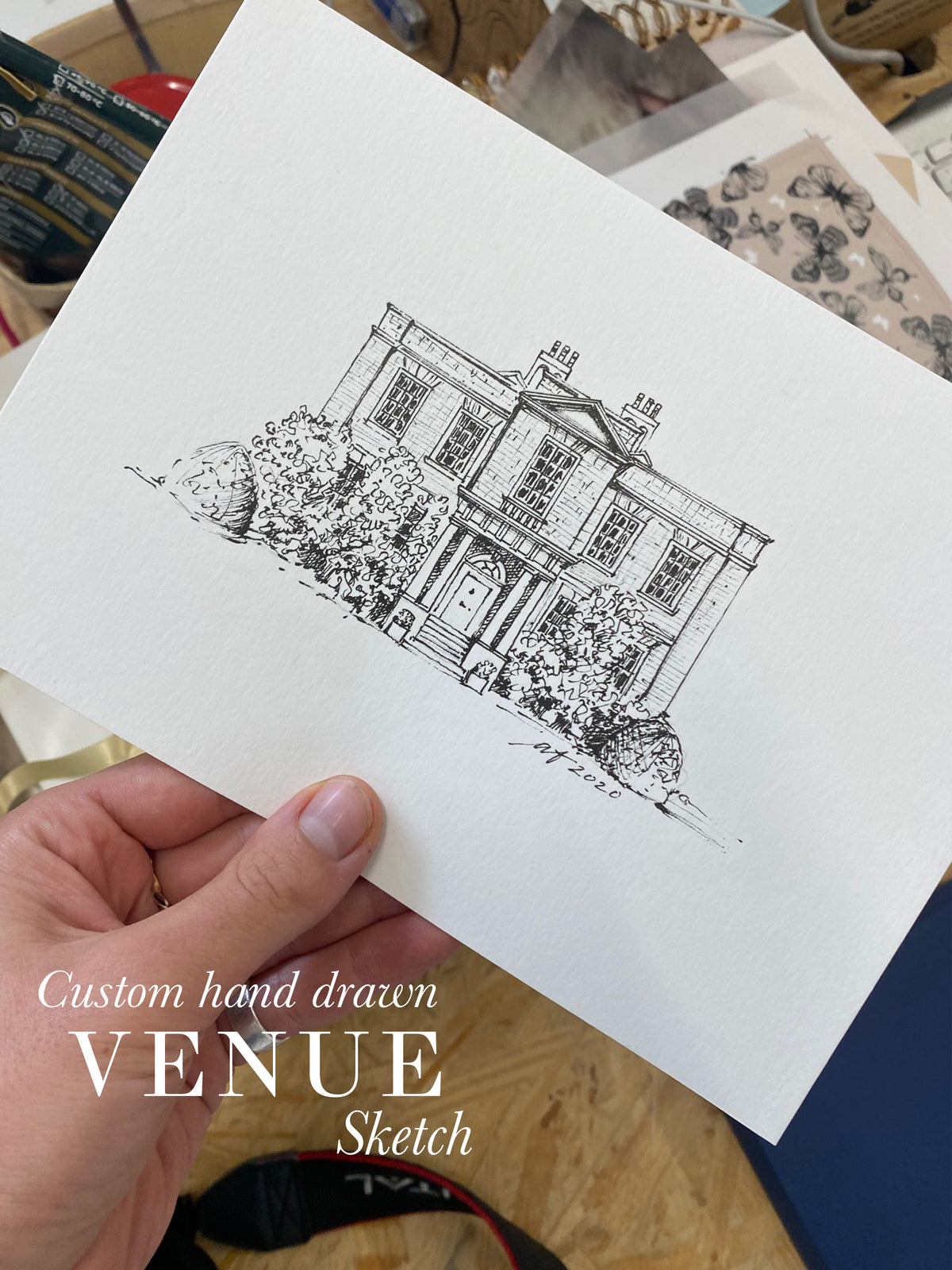 Add-on: Bespoke Artist Commission: Wedding Venue Sketch / Drawing