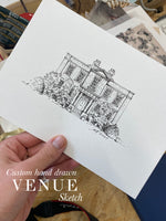 Bespoke Artist Commission: Wedding Venue Sketch / Drawing