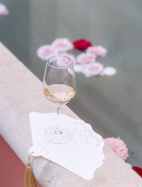 Scalloped Edge Laser-Cut Custom Wedding Petal Fan with Venue Watercolour and Silky Tassel