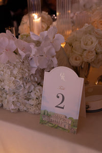 Carte numeriche da tavolo ad arco di lusso | Villa del Balbianello, Matrimonio sul Lago di Como