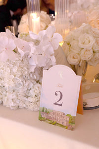 Carte numeriche da tavolo ad arco di lusso | Villa del Balbianello, Matrimonio sul Lago di Como