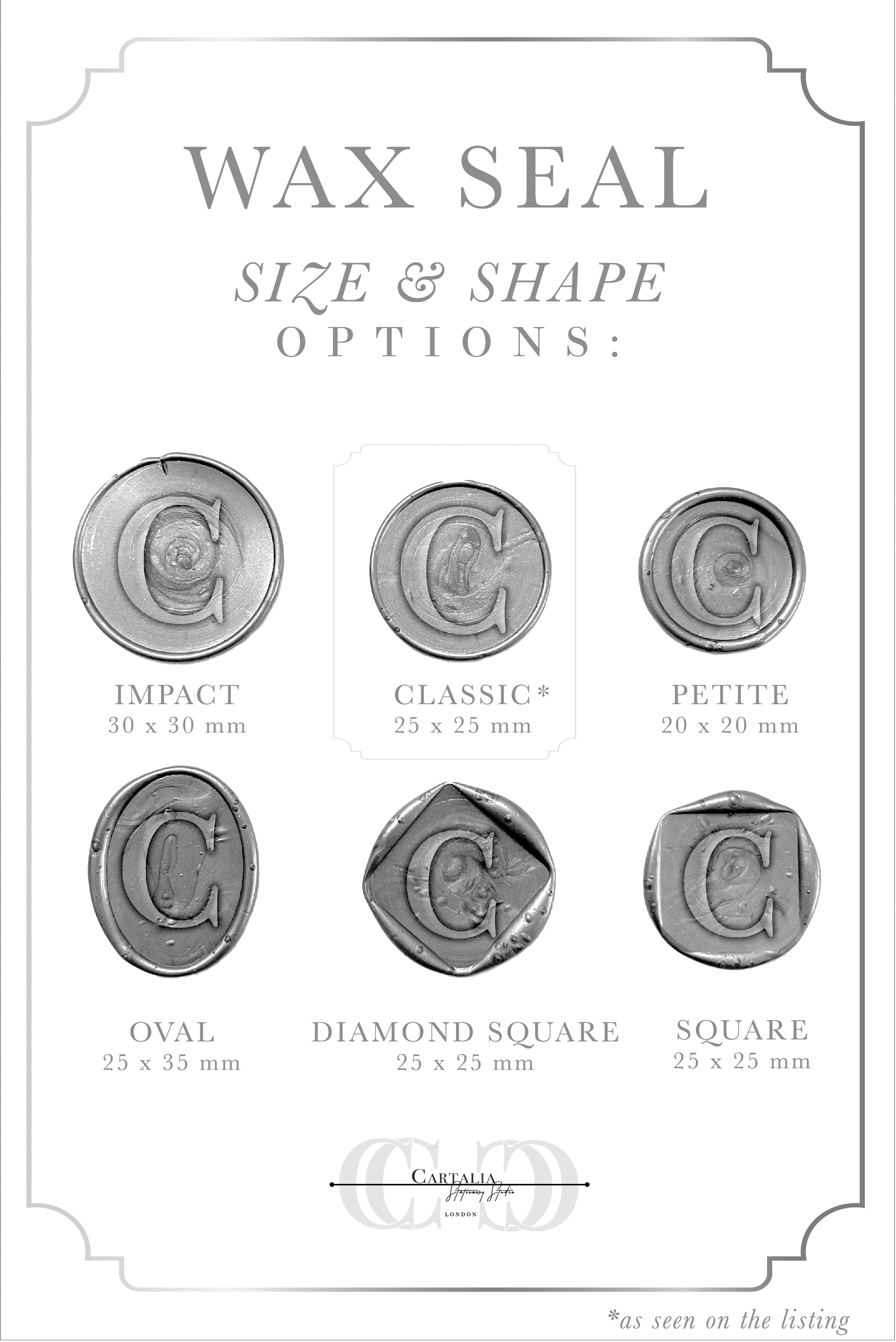 洋書 Platinum Silk Stamp & Seal Collection Wax Seal Stamp in Pearlised Pearl – Cartalia