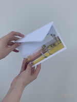 Salva la data con foto personalizzata con design a forma di palma e lamina d'oro | Commissione su misura A&amp;H