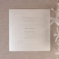 Luxury Embossed Metallic White Evening Invitation