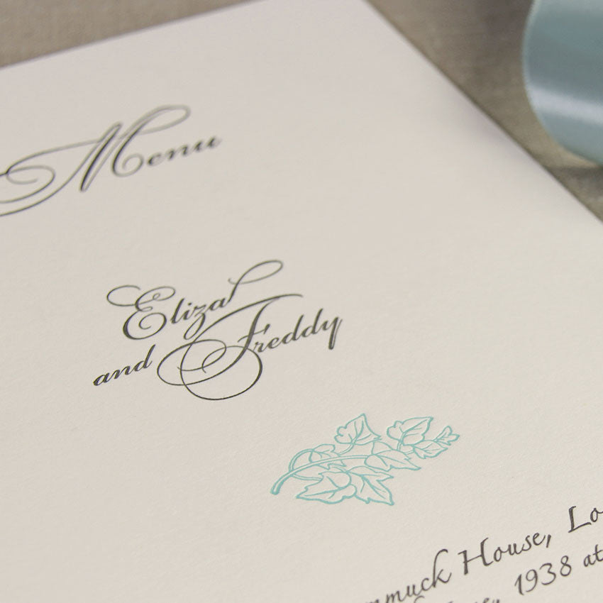 Classic Order of Service / Menu - Letterpress Cover