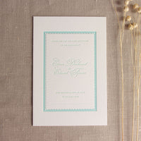 Carte de réponse de mariage à la typographie à la menthe, RSVP