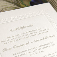 Debossed 710gsm Luxury Letterpress Elegant Day Invitation