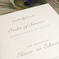 Orden de servicio/menú elegante tipografía de lujo en relieve