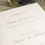 Stampa tipografica di lusso in rilievo Elegante ordine di servizio / menu
