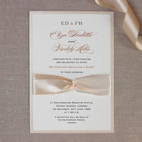 Duchesse French Satin Board Invitation le jour du mariage