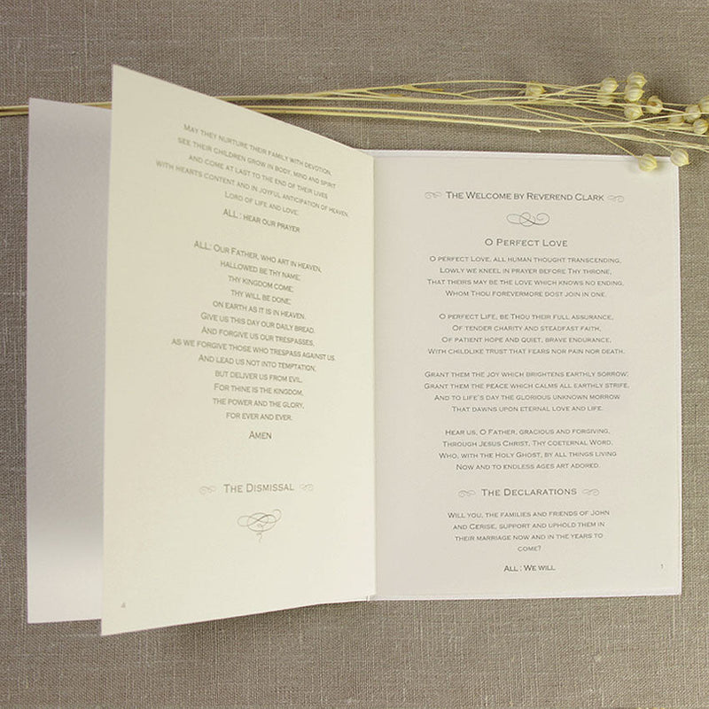 Embossed Damasque Order of Service / Menu