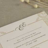 Embossed Damasque Reply, Rsvp Card