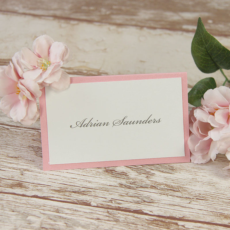 Vintage Lace Blush Pink  Rustic Wedding Place Card