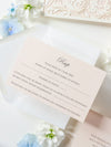 Magic Garden Butterfly Laser cut Pull out folder in Ivory and Blush Metallic Colours with Rsvp