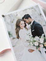 Thank you Card in Vellum with Rose Gold Accents with your Own Photo