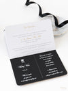 White & Black FOLDER Travel Wallet: Luxury Wedding Passport Invitation Suite in Pocket & Gold Mirror Tag