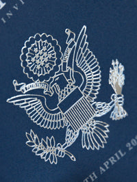 USA / American & UK Passport Navy Wedding Invitation avec Silver Mirror Plexi Plani