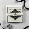 Art Deco Great Gatsby Luxury Black Tie Laser cut Evening Wedding Invitation with Monogram Belly Band