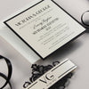 Art Deco Great Gatsby Luxury Black Tie Laser cut Evening Wedding Invitation with Monogram Belly Band