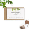 Invito serale con set di nozze rustiche con fogliame verde