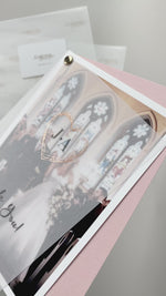 Thank you Card in Vellum with Rose Gold Accents with your Own Photo