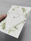 Interattivo ↻ Pivot Save the Date Card Diamond in moderna calligrafia Boho