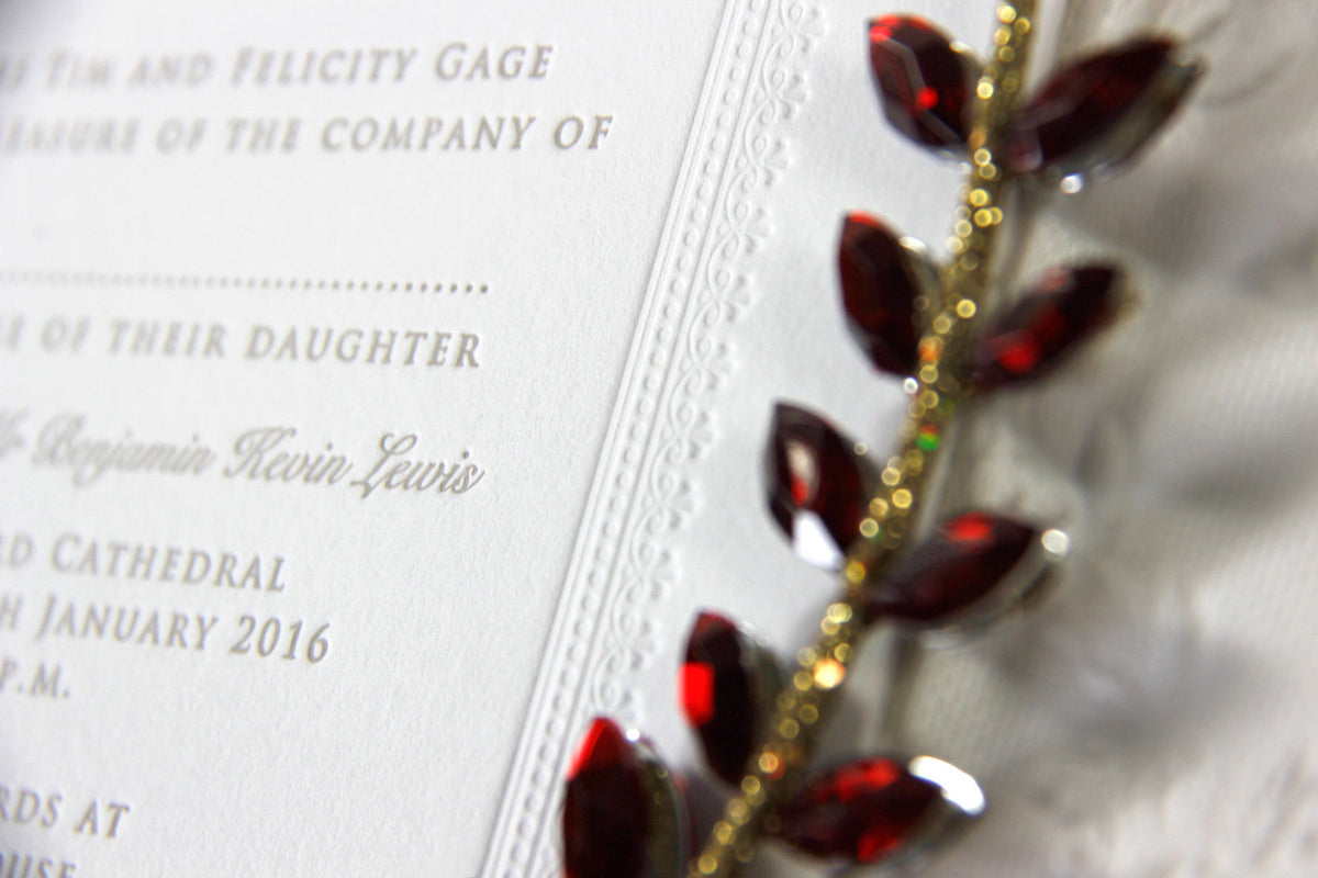 Debossed 710gsm Luxury Letterpress Elegant Day Invitation