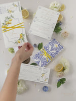 Luxury Destination Wedding Passport with Lemons and Sicilian Tiles, Italy