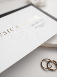 Minimal | Luxury Monogram & Foil 710gsm Letterpress Sauver la date