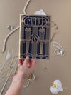 Menu apribile dorato in stile Art Deco Grande Gatsby tagliato al laser