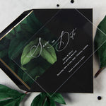 Salva la data calligrafia moderna perspex acrilico trasparente trasparente - inciso