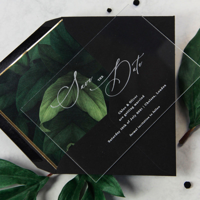 Salva la data calligrafia moderna perspex acrilico trasparente trasparente - inciso