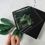 Salva la data calligrafia moderna perspex acrilico trasparente trasparente - inciso