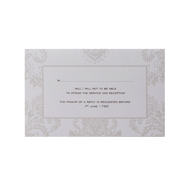 Pearl Damasque Wedding Reply, Rsvp Card
