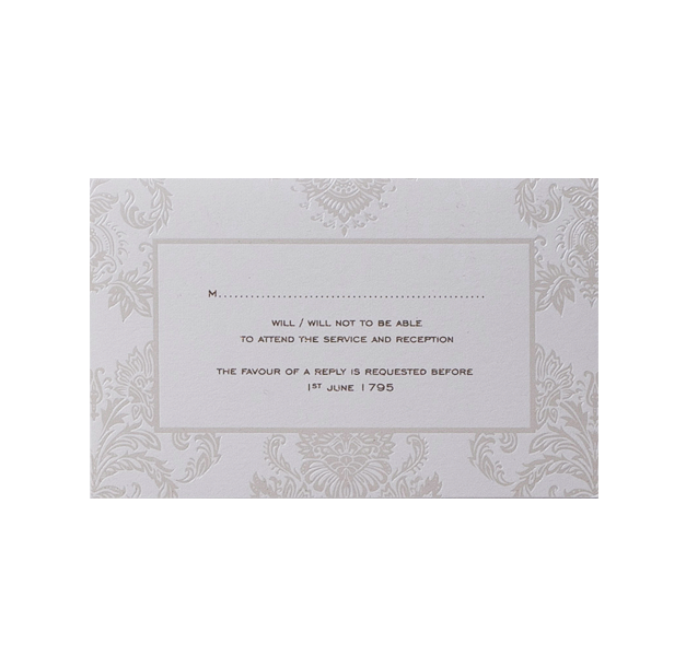 Pearl Damasque Wedding Reply, RSVP Card