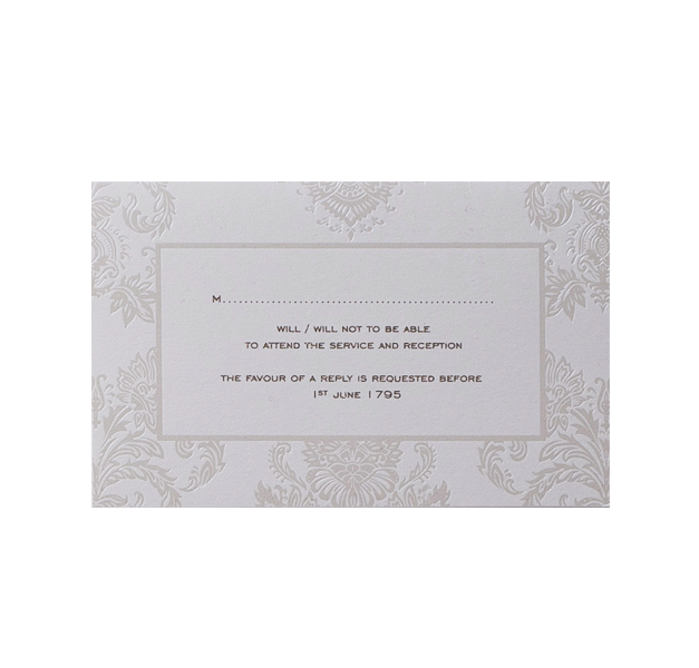 Réponse de mariage damasque de Pearl, carte RSVP