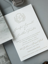 Custom Watercolour Venue Invitation with on Vellum with Wax Seal | SAMPLE