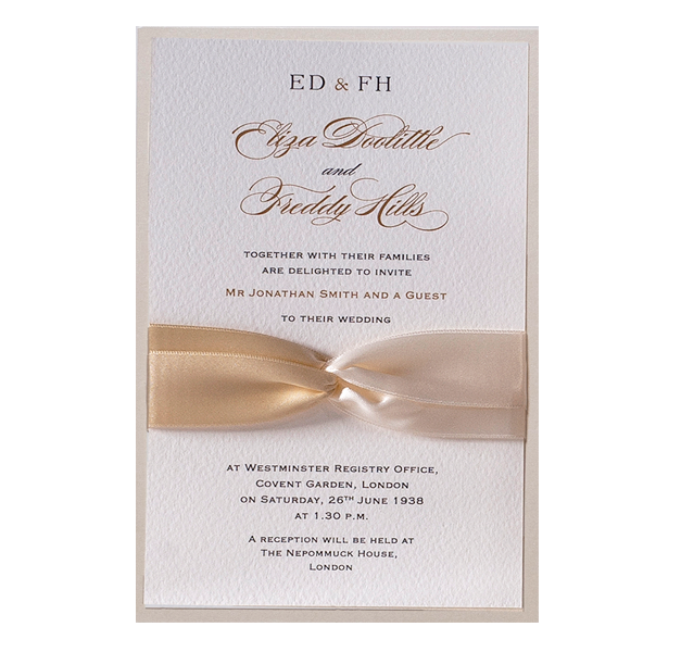 Duchesse French Satin Board Invitation le jour du mariage