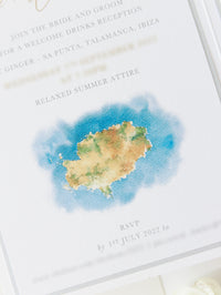 Ibiza Beach & Destination Watercolor Pocket | Commission sur mesure A&S