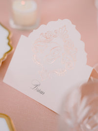 Blush Deckled Edge Luxury Rose Gold Foil Place card