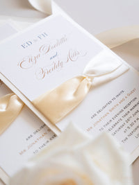 Invitation de mariage en satin classique de luxe