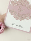 RSVP per matrimonio apribile con taglio laser intricato orchidea / Grazie