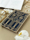 Menu apribile in stile Art Deco dorato Grande Gatsby tagliato al laser / Ordine di servizio